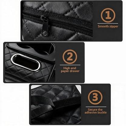 Automotive Armrests Car Console Organizer and Console Cover (Black)
