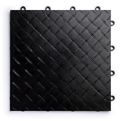 SnapLock RaceDeck Diamond 12"x12" Interlocking Garage Tiles (12 Pack / Black)