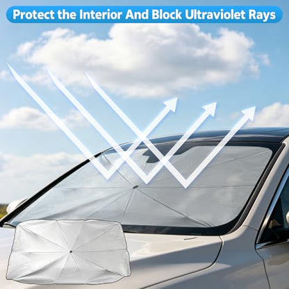 2026 Upgrade] Windshield Sun Shade Umbrella (51"L x 31"W)
