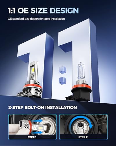 10X Brightener 9005 H11 Led Bulbs Combo for Car Owners (9005 H11)