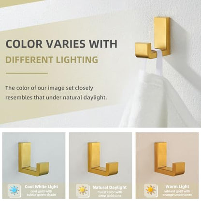 Towel Hook for Bathroom (1 Pack / Brushed Dark Gold)