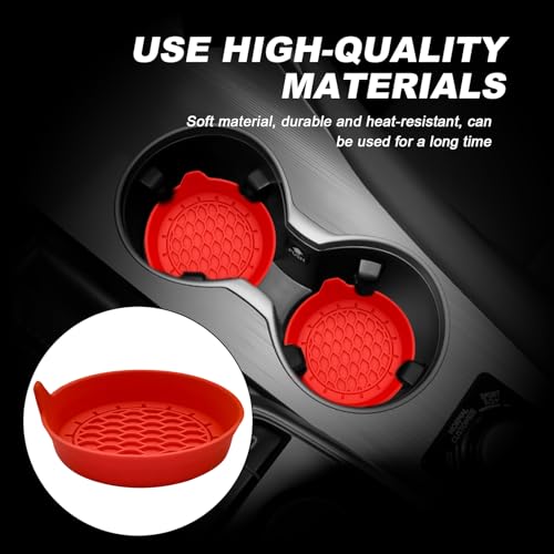 4 Pack Universal Cup Holder Coasters (Red)