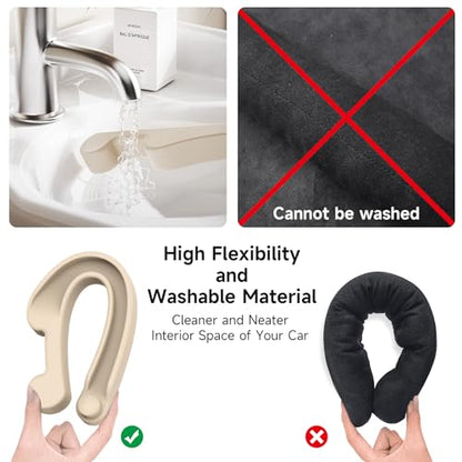 Car Seat Gap Filler Organizer 2Pack Soft Foam 3IN1 Multifunctional (Beige / Narrow)