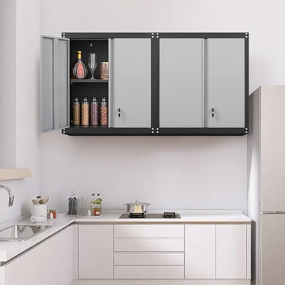 Lockable Storage Cabinet (28"H / Black & Grey)