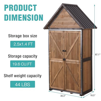 Sheds Outdoor Storage (Brown)
