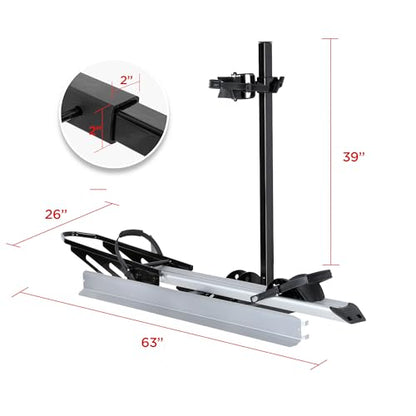 Single 1 Ebike Rack Hitch Mount with Ramp Foldable Bike Carrier 100 lbs. Capacity for Cars SUV Truck Trailer and RV (100 lbs 1 E-Bike Rack Foldable with Ramp)