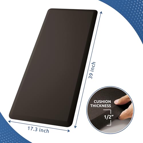 Kitchen Mat Cushioned Anti Fatigue Rug Standing and Comfort Floor Mats (Chocolate / 39"L x 17.3"W x 0.5"Th)