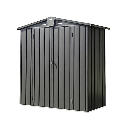 Galvanized Steel Garden Shed (Dark Gray01 / 5.7×3)