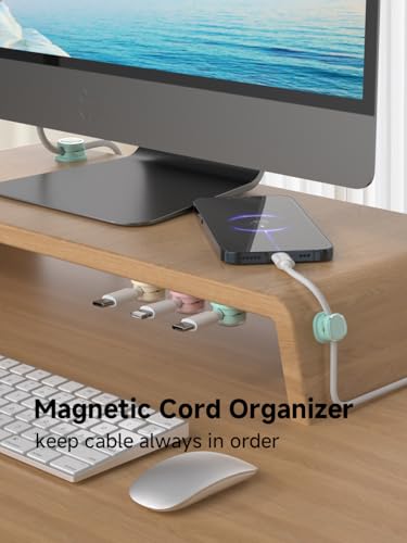 Magnetic Cable Clips (9-PCS Purple_Apricot_Cyan)