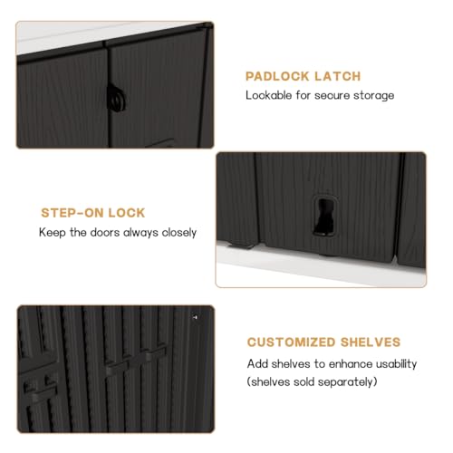 Outdoor Storage Cabinet Waterproof (Black)
