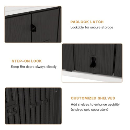 Outdoor Storage Cabinet Waterproof (Black)