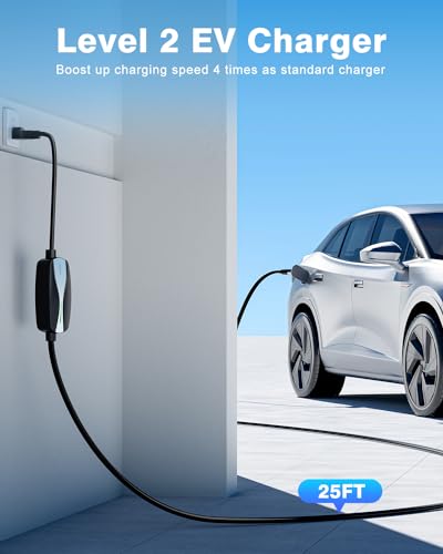 Level 1 2 EV Charger 16Amp Electric Car Charger for J1772 BEVs (Black / 16A EV Charger)