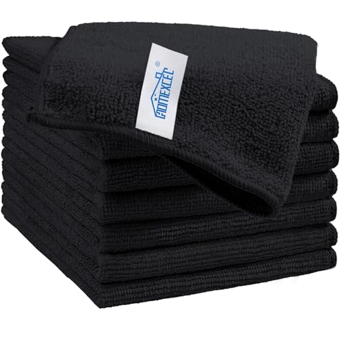 8PK Microfiber Cleaning Cloth (Black)
