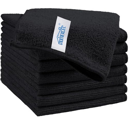 8PK Microfiber Cleaning Cloth (Black)