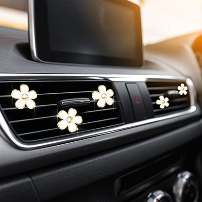 6 Pcs Daisy Vent Clips for Car (White / 1 Count (Pack of 6))