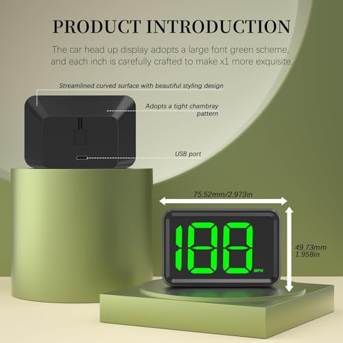 GPS Digital Speed Meter with MPH (X1-green-new)
