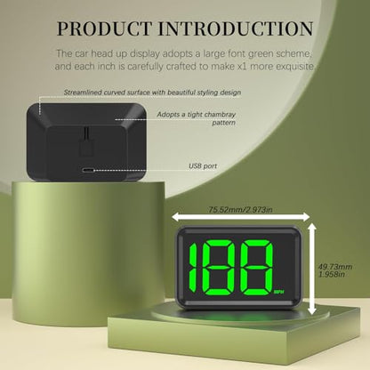 GPS Digital Speed Meter with MPH (X1-green-new)