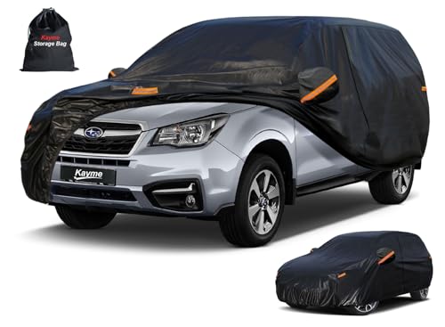7 Layers Waterproof SUV Car Cover for Subaru Forester 1997 (PE-Black / Custom Fit Subaru Forester)