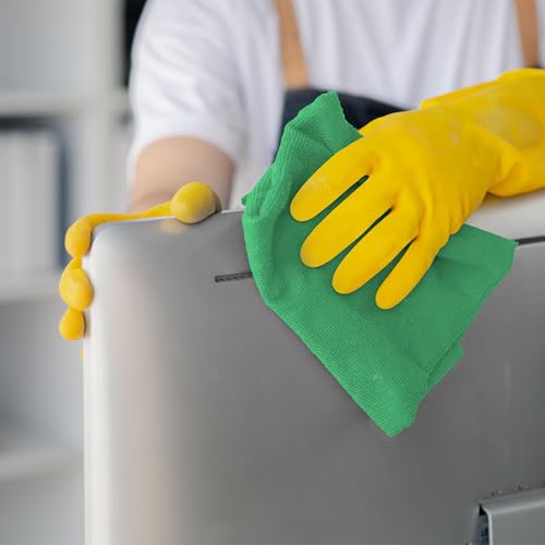 Microfiber Cleaning Cloths (Pack of 12 - 12x12 Inches / Green)