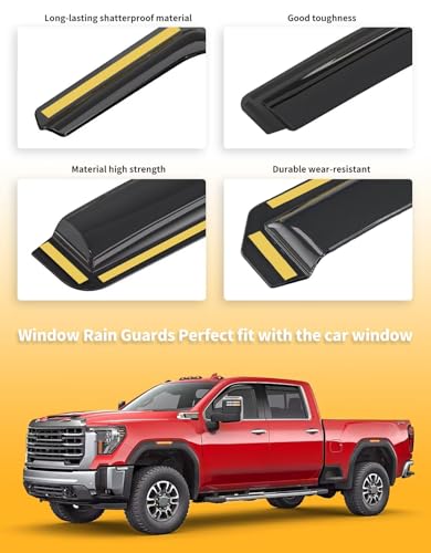 Rain Guards for Chevy Silverado (2020-2026 Silverado/Sierra 2500HD/3500HD Crew Cab)