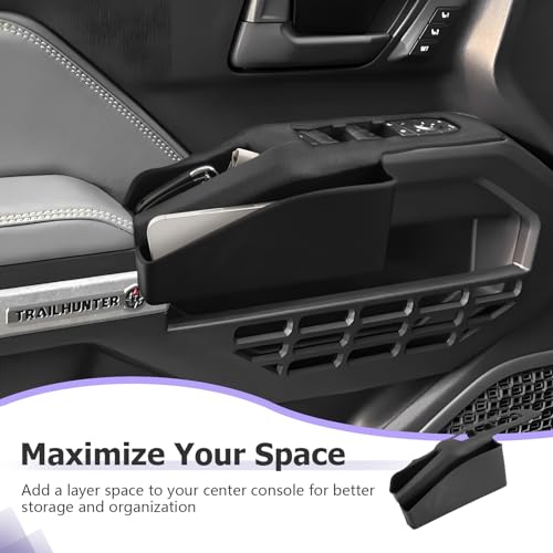 Door Side Storage Box Compatible with 2025 Toyota 4Runner Accessories Side Organizer Tray 2025 4Runner Center Console Organizer TPE Material Front Storage Box Black 2
