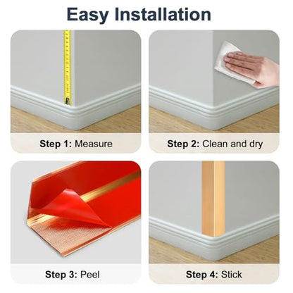 4PCS 45" Aluminum Metal Corner Protectors (4pack-45.0 x 2.0 x 2.0 in / Copper Gold)