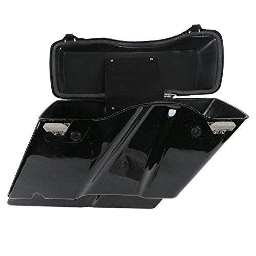 Motorcycle 5" Stretched Saddlebags with Black Conversion Brackets Fit For Harley Softail Deluxe Heritage Softail 1984