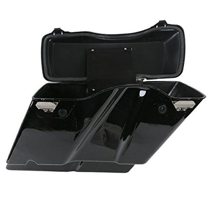 Motorcycle 5" Stretched Saddlebags with Black Conversion Brackets Fit For Harley Softail Deluxe Heritage Softail 1984