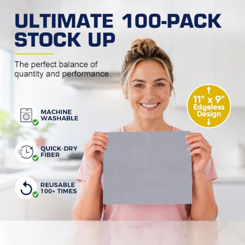 Microfiber Cleaning Cloth 100 Pack (Grey)