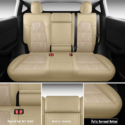 Tesla Model Y Seat Cover Full Set (Beige)