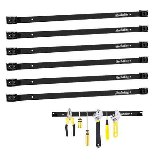 6 Pieces 24" Magnetic Tool Holder Strip (Black 6PC / 24")