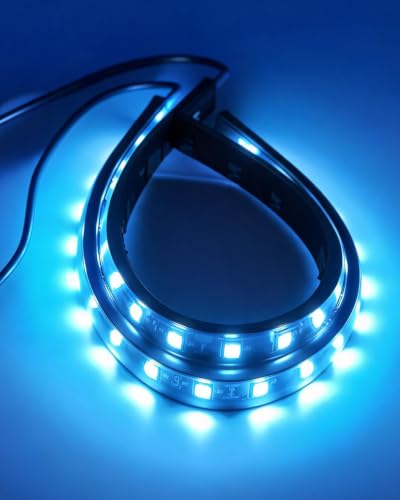 12V Led Light Strip for Car Motorcycle Ice Blue 12.5Inch 4Pack (ICE Blue Led Strip)