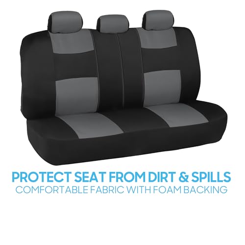 PolyPro Car Seat Covers Full Set in Gray on Black (Gray)