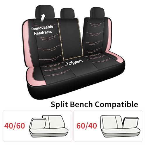 Car Seat Cover (N2 Black Pink / Full Set)