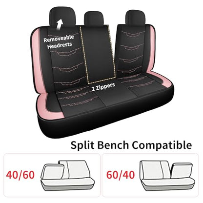 Car Seat Cover (N2 Black Pink / Full Set)