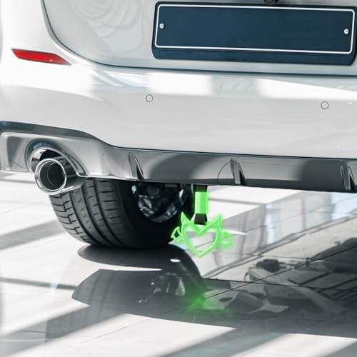 2 Pcs Devil Heart Shaped Car Handle Strap (Luminous Green-Wing)