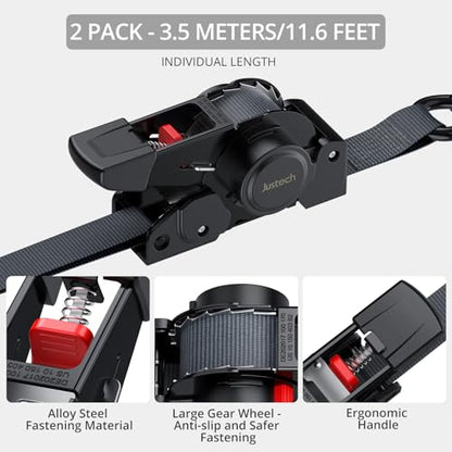 4 Pack Retractable Ratchet Straps (4 PCS)
