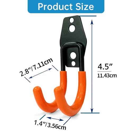 2 Pack Garage Storage Utility Hooks (Type O-Orange)