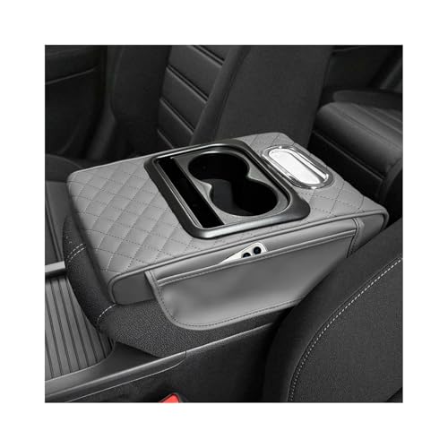 Car Center Console Armrest Pillow (Embroidered / Gray)