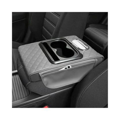 Car Center Console Armrest Pillow (Embroidered / Gray)