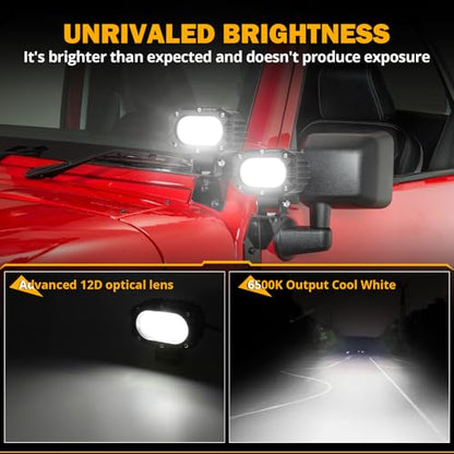 4 Inch R4 Series LED Square Pod Light (4 Inch White Spot Light)