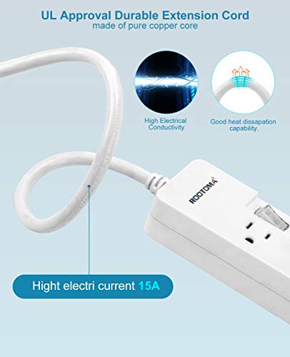 Power Strip Surge Protector with Individual Switches (6 FT - 6 AC - White)
