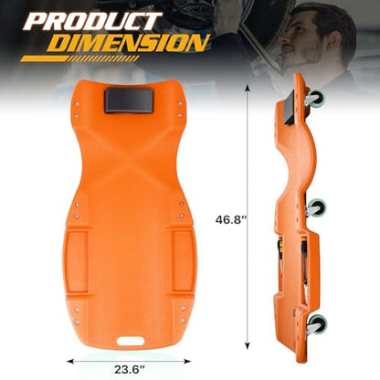 Mechanic Creeper with Padded Headrest & Tool Trays (Orange / 46.5")