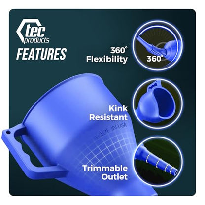FlexAll Long Flexible Oil Change Funnel (Blue / Small)