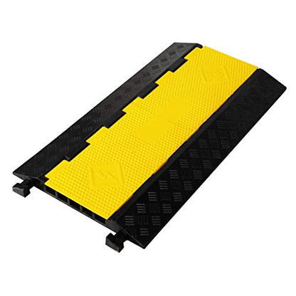 1 Pack Rubber Cable Ramp Hose Cable Protector Ramp 5 Channel 22000Lbs Load Capacity Traffic Speed Bump Wires Power Lines Extension Cord Cover for Indoor Outdoor (22000Lbs-5Channel-1Pack)