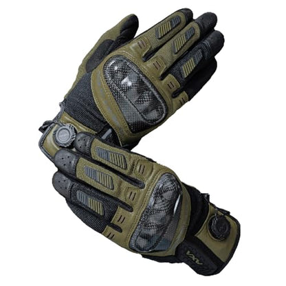 High Protection Motorcycle Gloves for Men (Small / Green)