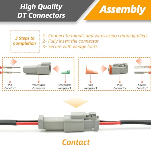 8 Sets 2 Pin DT Waterproof Connector Kit (2PIN-8SET)