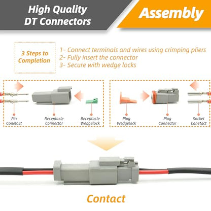 8 Sets 2 Pin DT Waterproof Connector Kit (2PIN-8SET)