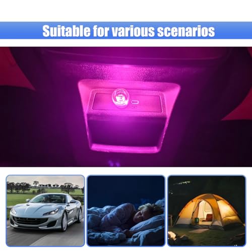 2PCS USB LED Lights for Car Interior (Pink)
