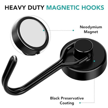 Magnetic Hooks (Black / 0.79in)